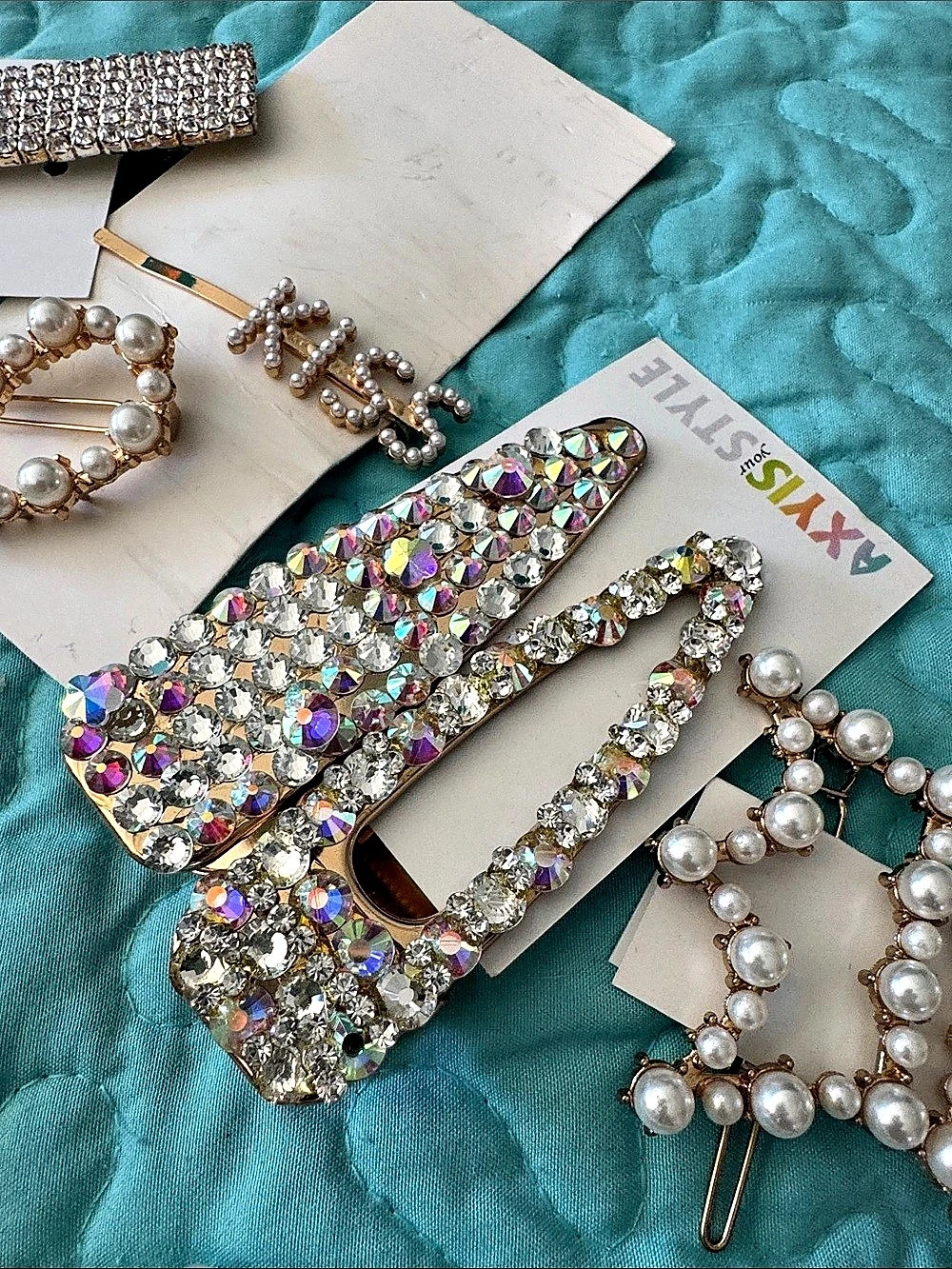 Pearl & Rhinestone Hair Accessories Set - Picture 2 of 6